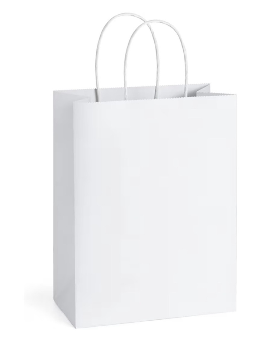 100 White Gift Bags with Twisted Handles - Premium Party Supplies